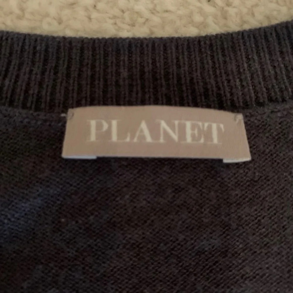 Planet Casual Lg Slv Fitted Cardigan Sweater w Ribbed Scoop Neck Gray Sz XS - Picture 9 of 10